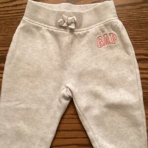 GAP Kids Light Gray Joggers with Pink Logo